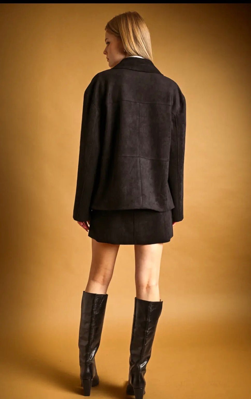 Suede Straight Mini Skirt - Flea Boutiques