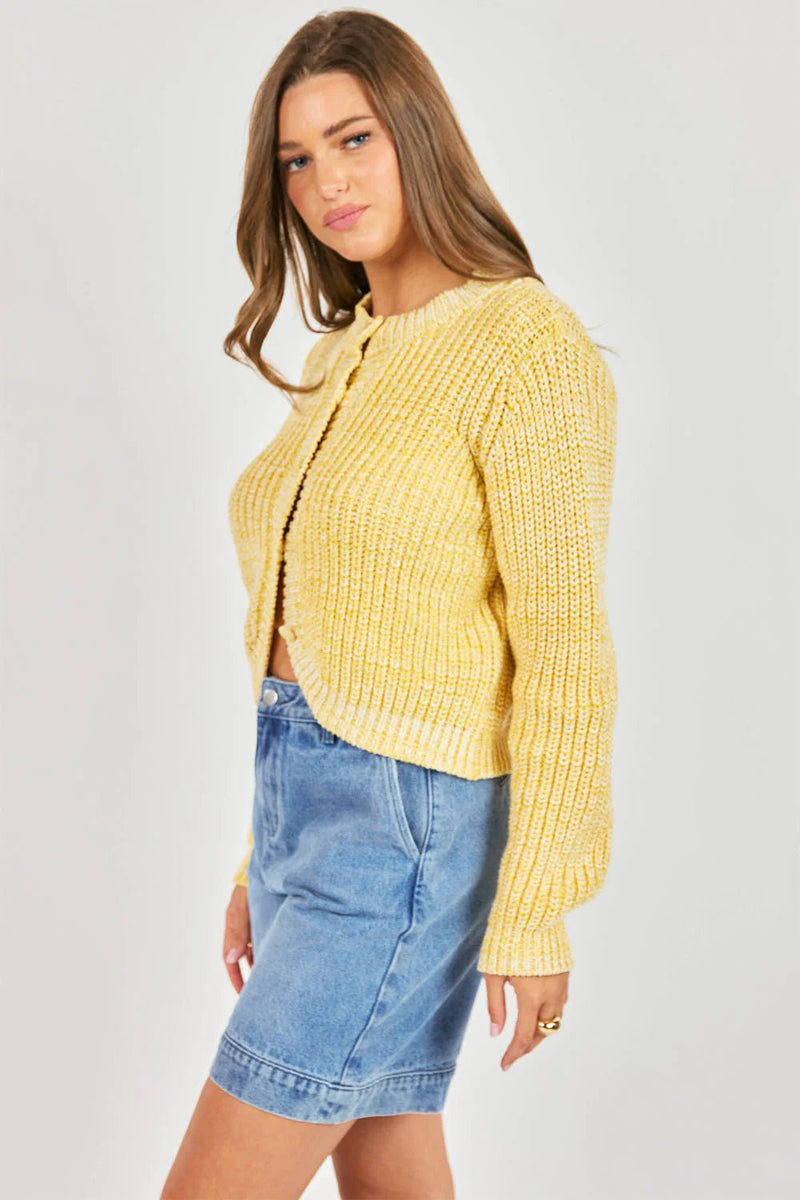 Sunroof Tulip Hem Cardi - Flea Boutiques