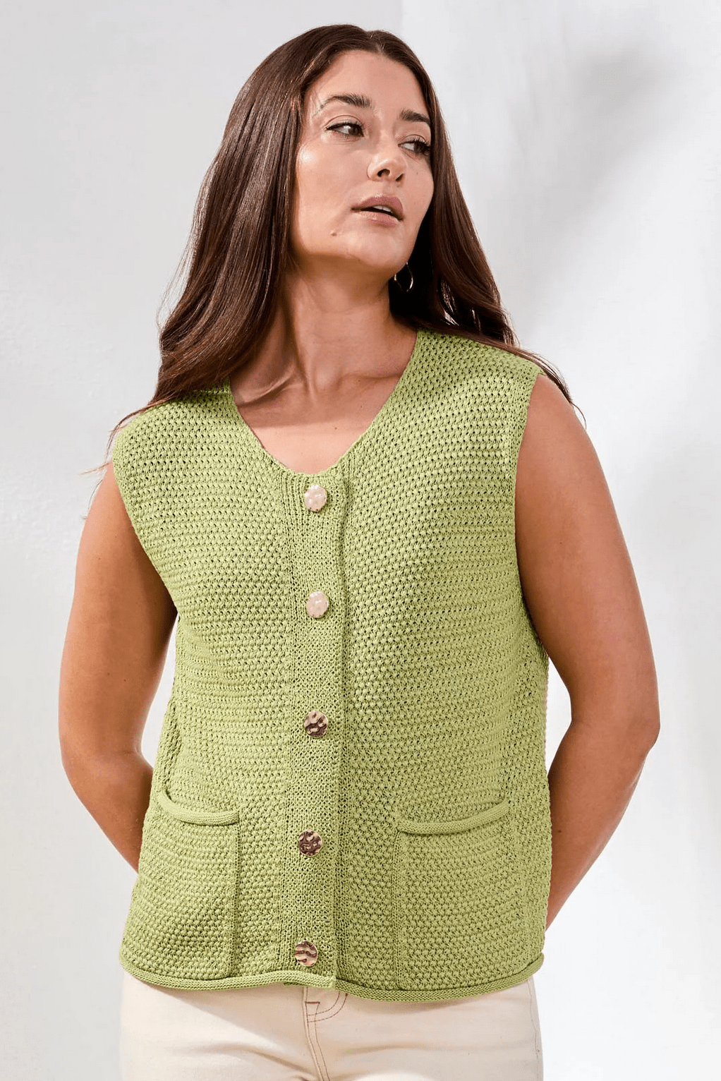 Sweater Vest with Pockets - Flea Boutiques
