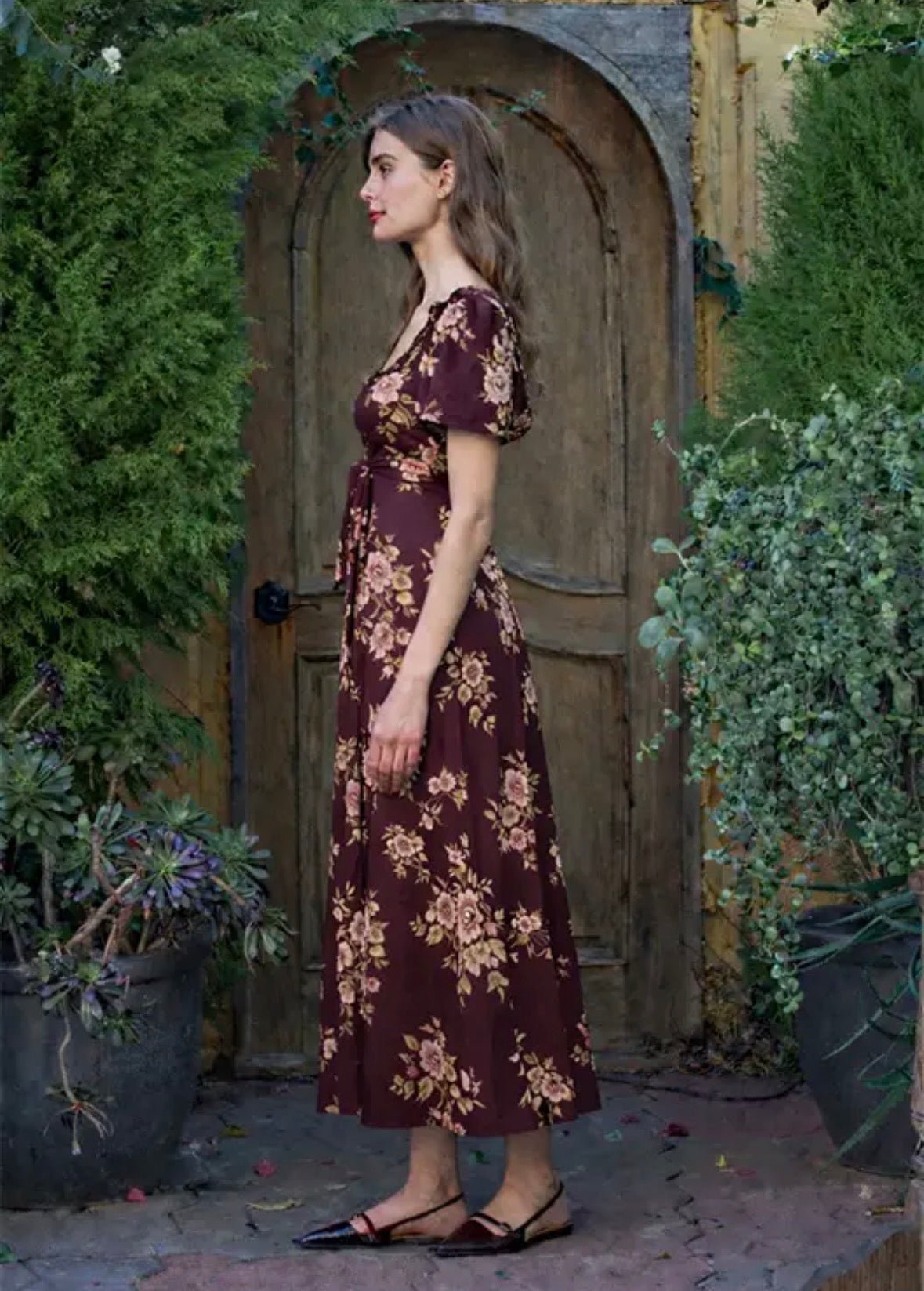 Sweetheart Lace Floral Midi Dress - Flea Boutiques