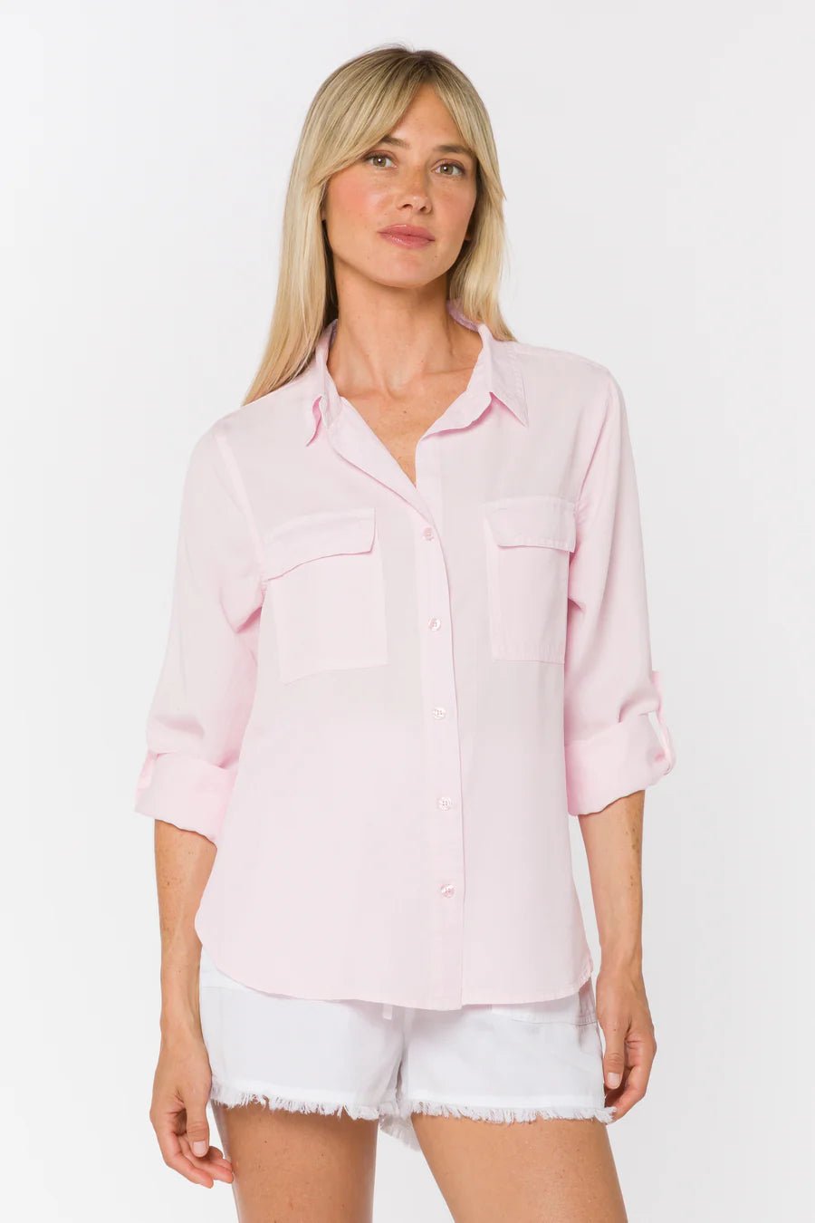 Talma Roll Tab Button Down - Flea Boutiques