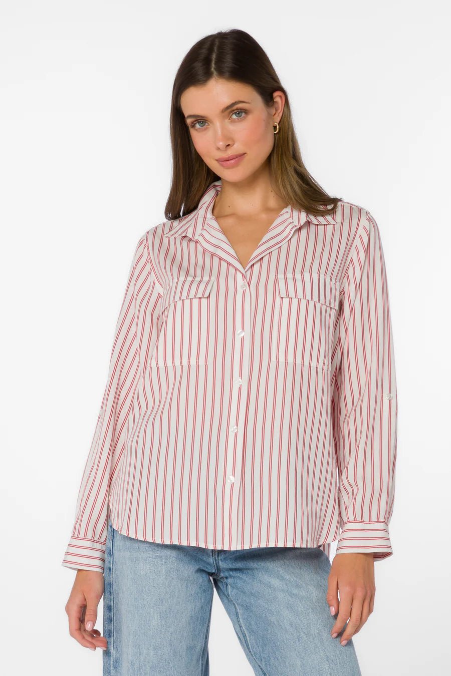 Talma Roll Tab Button Down - Flea Boutiques