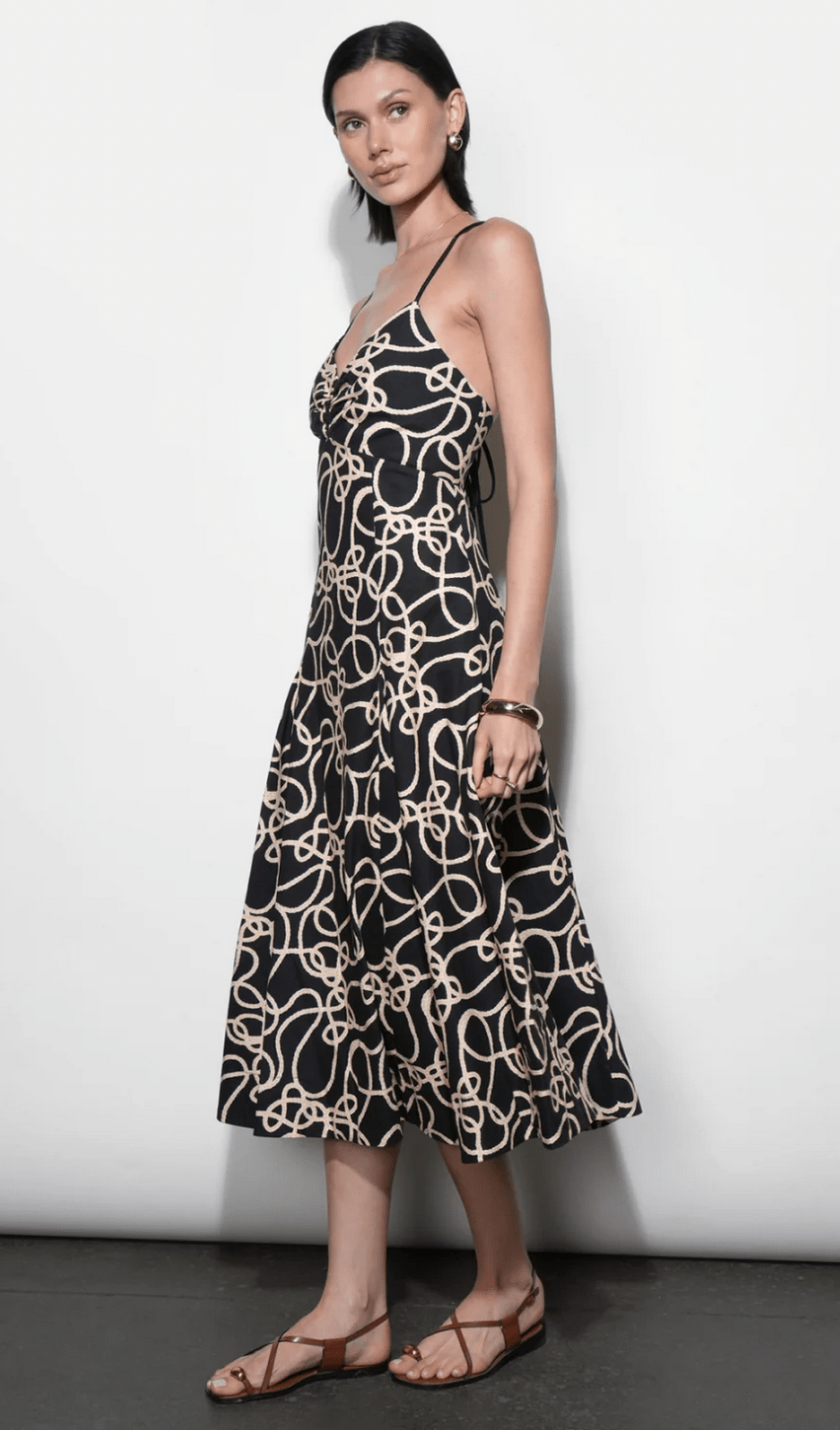 Tara Braided Strap Midi Dress - Flea Boutiques