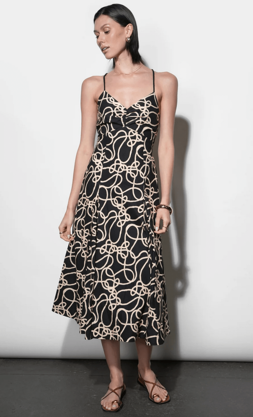Tara Braided Strap Midi Dress - Flea Boutiques