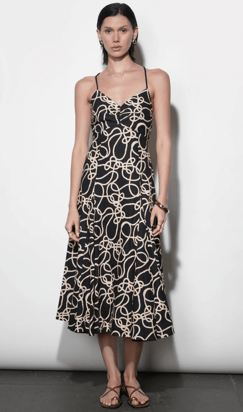Tara Braided Strap Midi Dress - Flea Boutiques