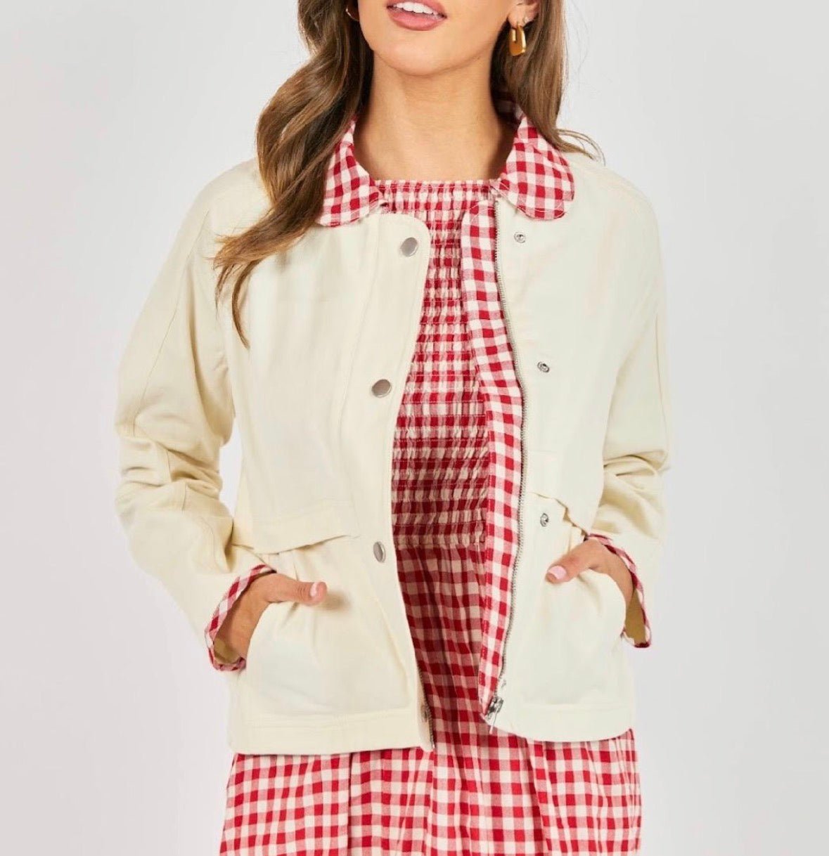 Teacup Gingham Barn Jacket - Flea Boutiques