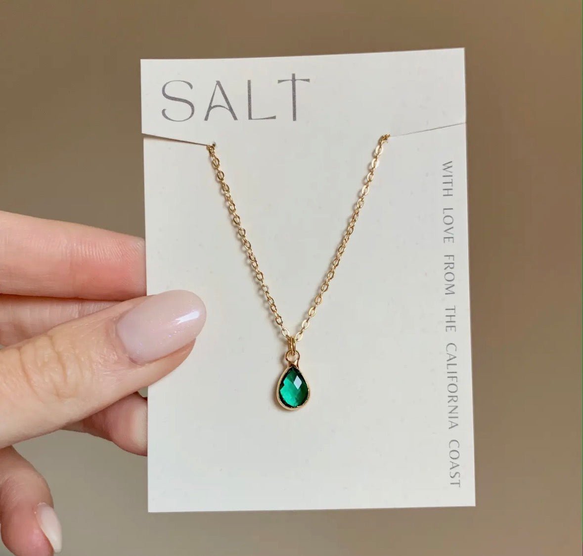 Teal Emerald Gem Necklace - Flea Boutiques