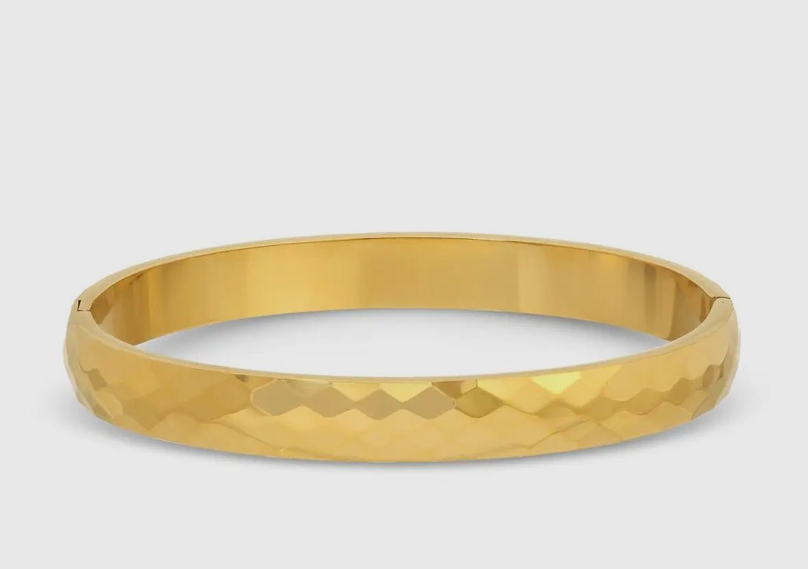 Textured Hinged Bangle - Flea Boutiques