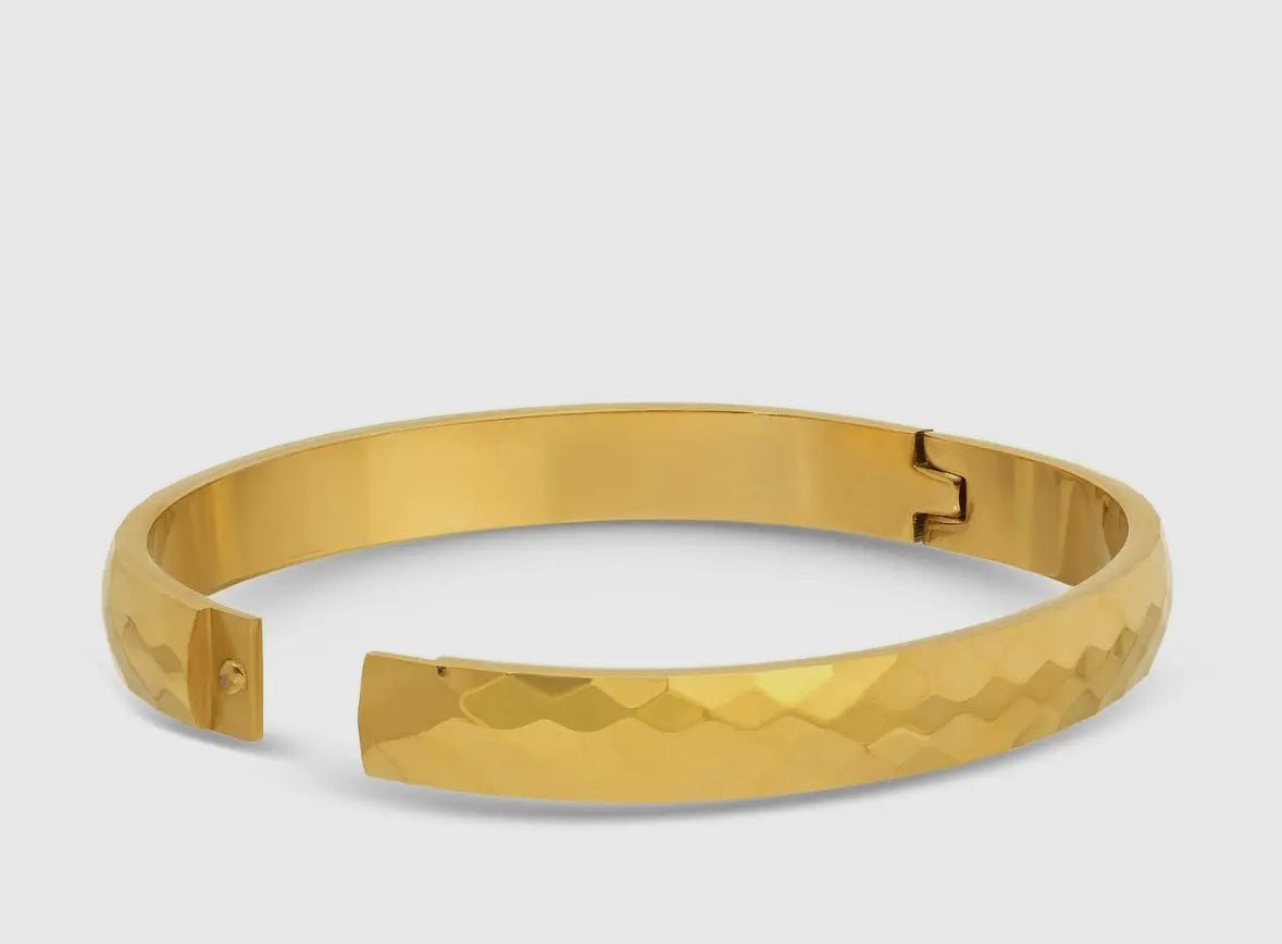 Textured Hinged Bangle - Flea Boutiques