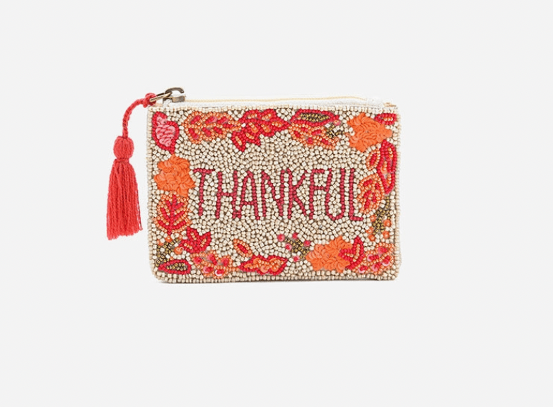 Thankful with Leaves Coin purse - Flea Boutiques