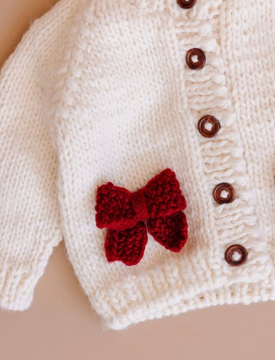 The Blueberry Hill Red Bow Cardigan - Flea Boutiques