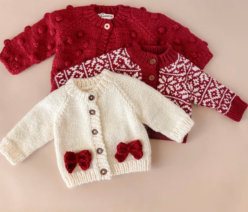 The Blueberry Hill Red Bow Cardigan - Flea Boutiques