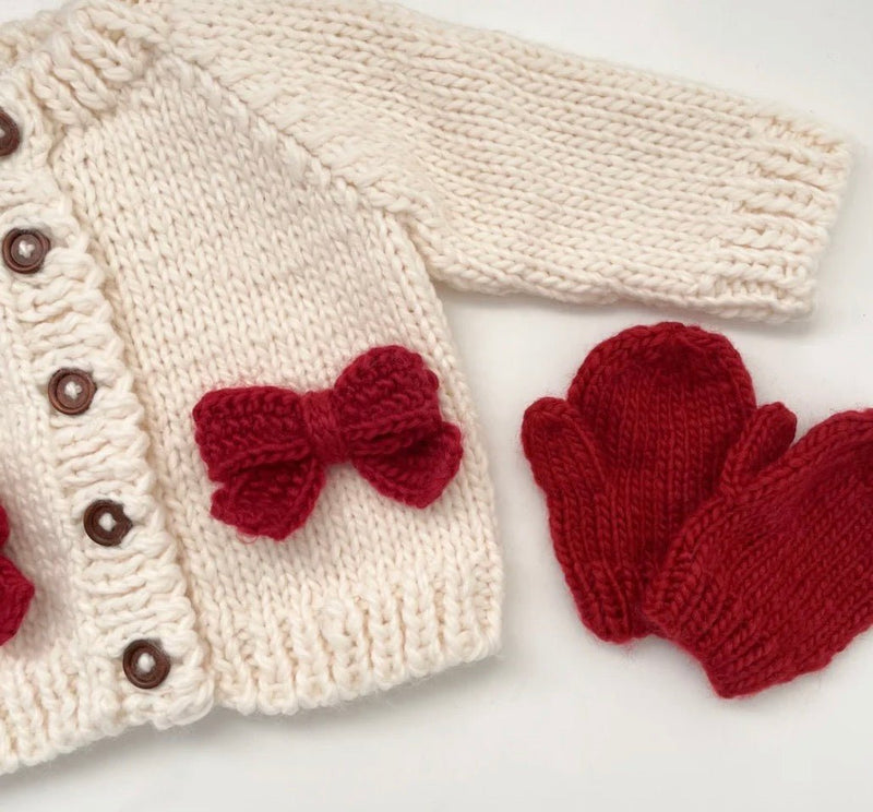 The Blueberry Hill Red Bow Cardigan - Flea Boutiques