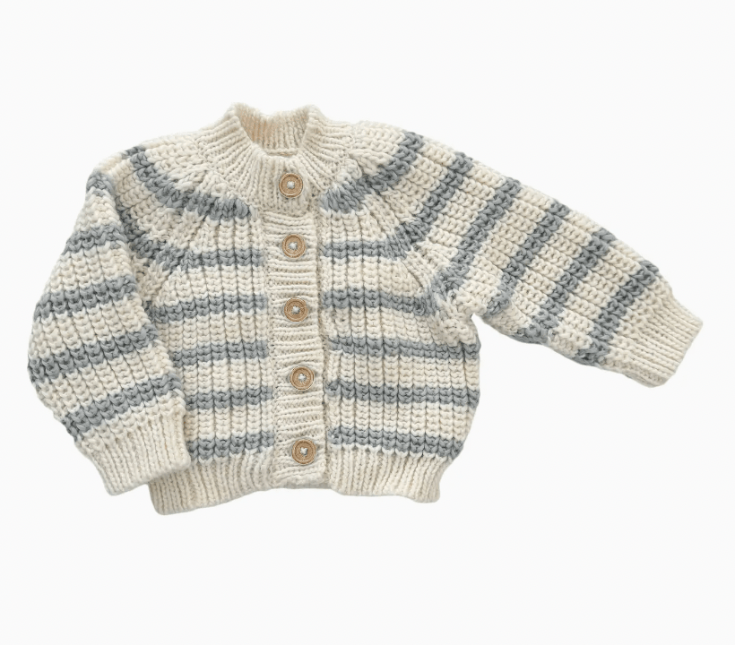 The Blueberry Hill Rib Knit Stripe Cardigan - Flea Boutiques
