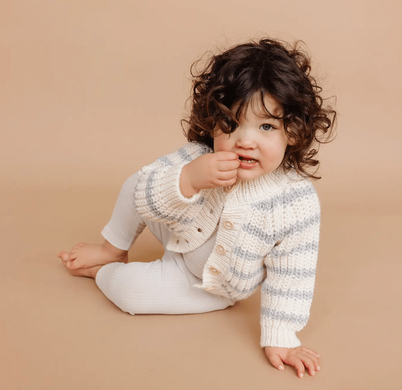 The Blueberry Hill Rib Knit Stripe Cardigan - Flea Boutiques