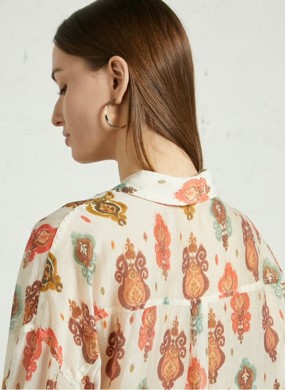 The Korner Silk Long Sleeve Top - Flea Boutiques