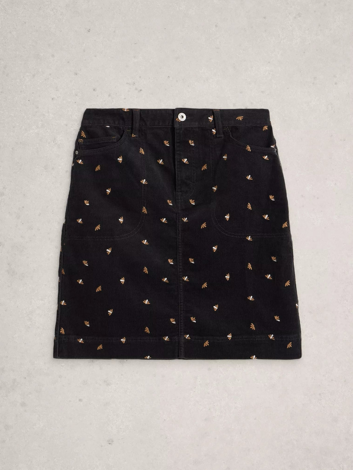 Tia Embroidered Cord Skirt - Flea Boutiques