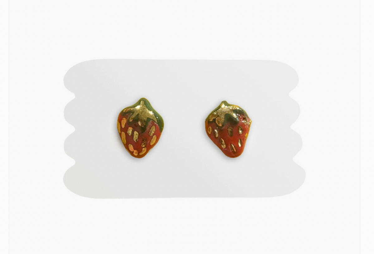 Strawberry-shaped studs