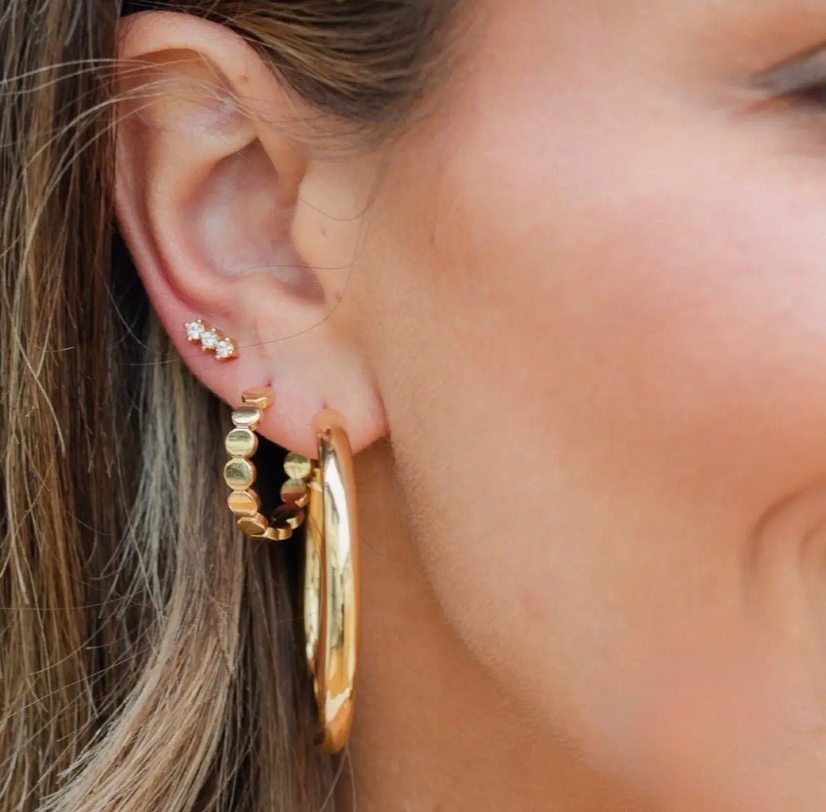 Triple Bar Stud Earring - Flea Boutiques