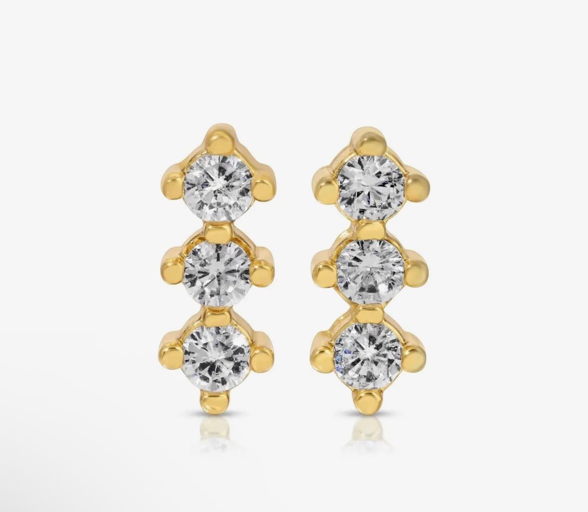 Triple Bar Stud Earring - Flea Boutiques