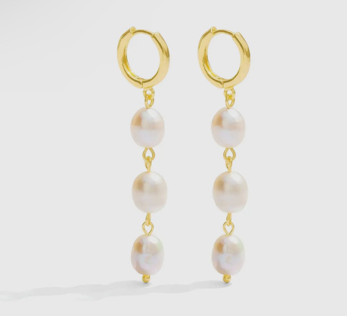 Triple Pearl Huggies - Flea Boutiques