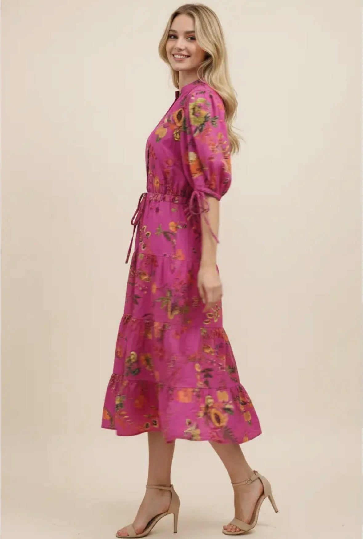 Tropical Fruit Print Midi Dress - Flea Boutiques