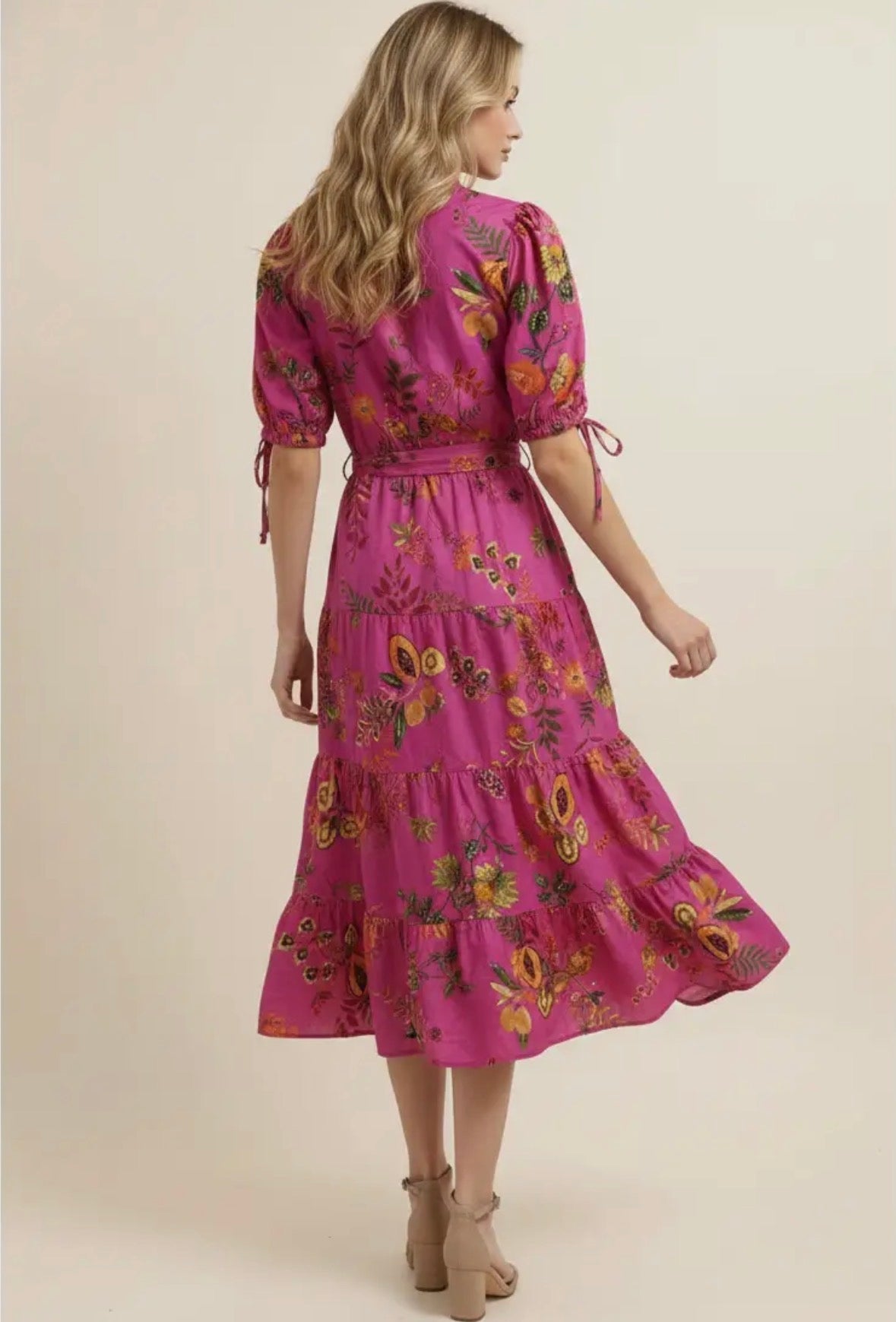 Tropical Fruit Print Midi Dress - Flea Boutiques