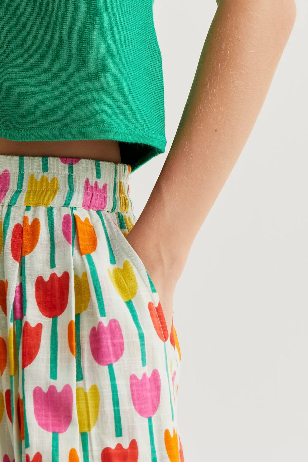 Tulip Print Midi Skirt - Flea Boutiques