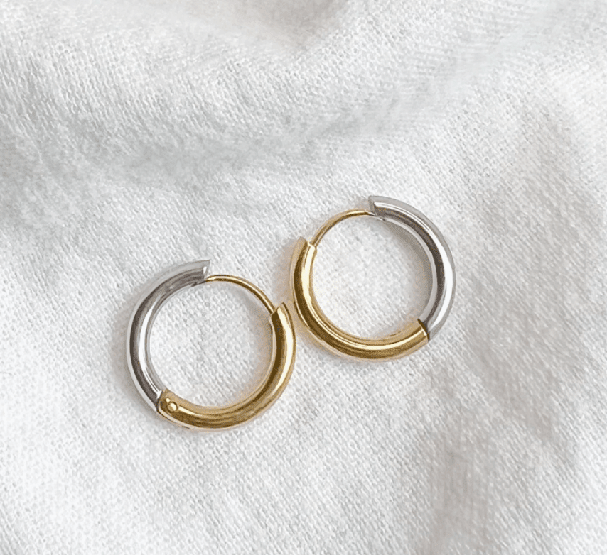 Two Tone Hoops - Flea Boutiques