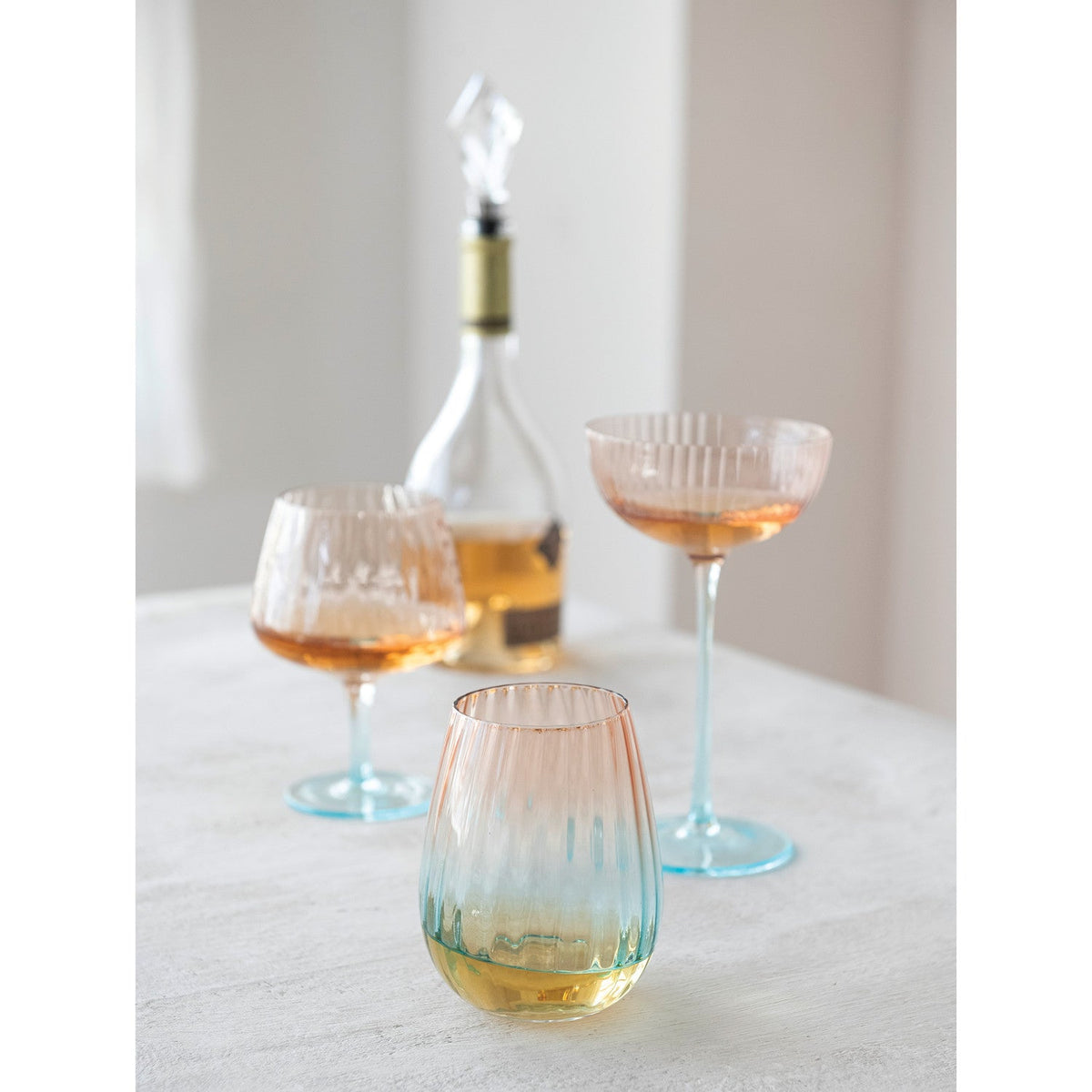 Two - Toned Stemmed Glass - Flea Boutiques