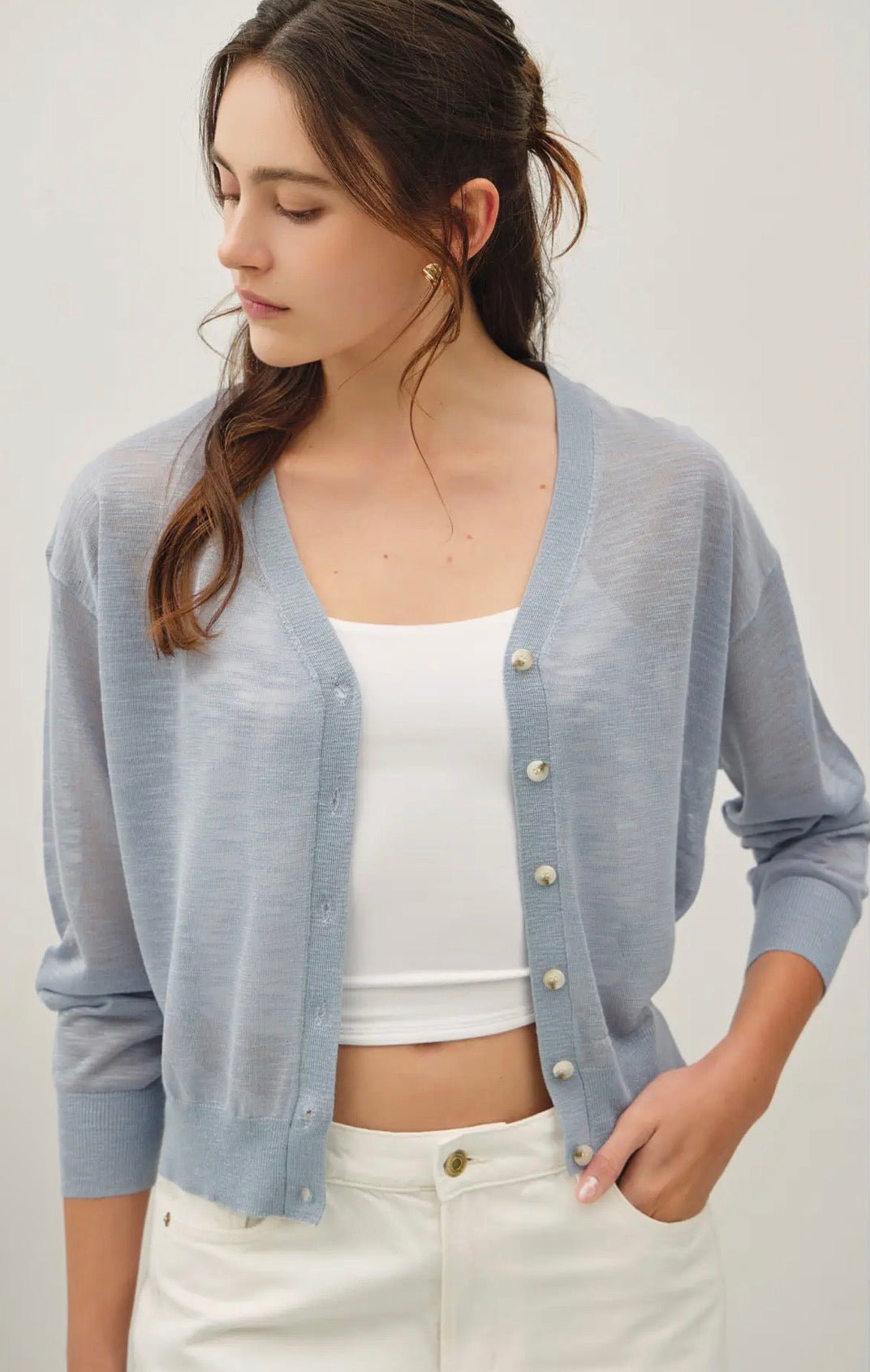 Ultra Light V-Neck Cardigan - Flea Boutiques