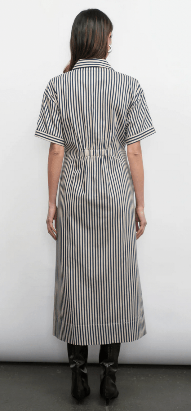 Vanisa Stripe Midi Shirt Dress - Flea Boutiques
