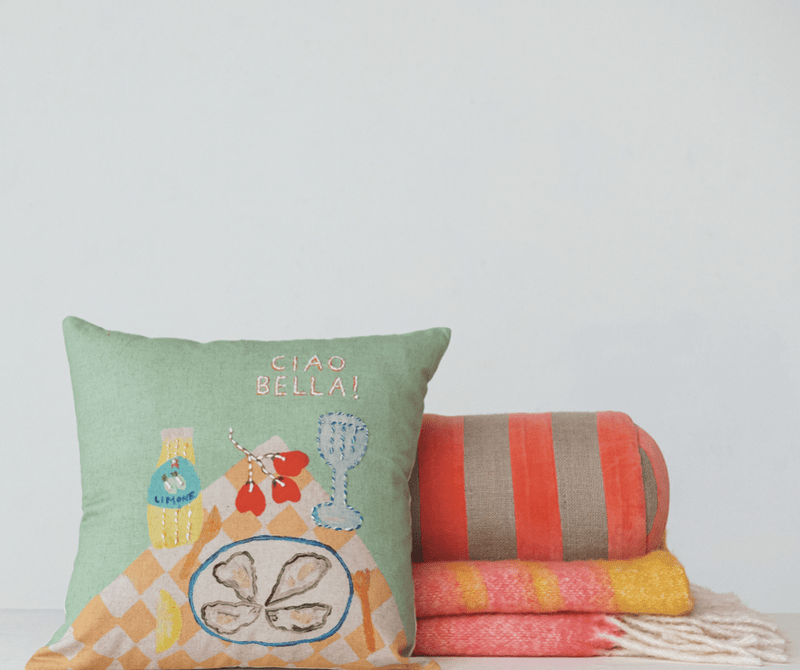 Velvet & Jute Bolster - Flea Boutiques