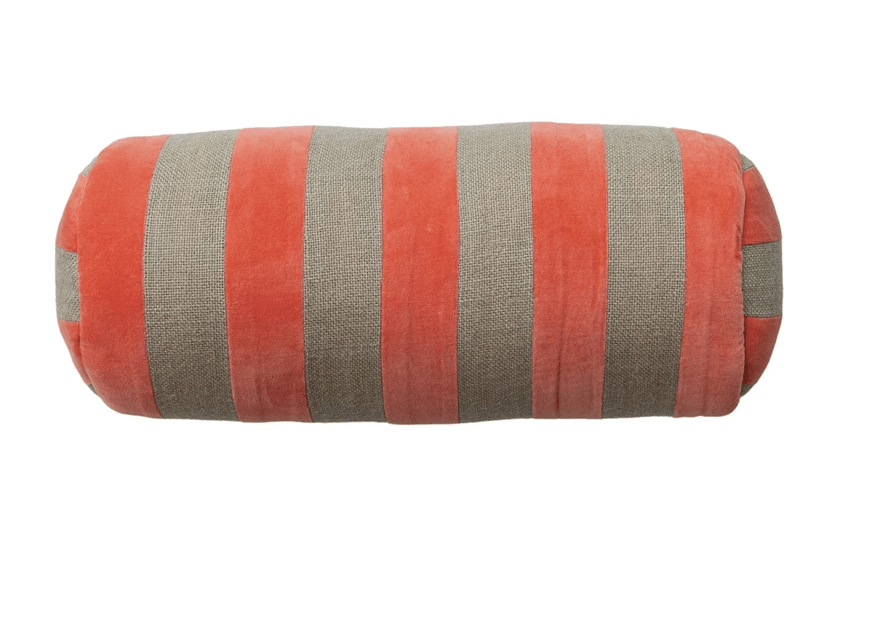 Velvet & Jute Bolster - Flea Boutiques