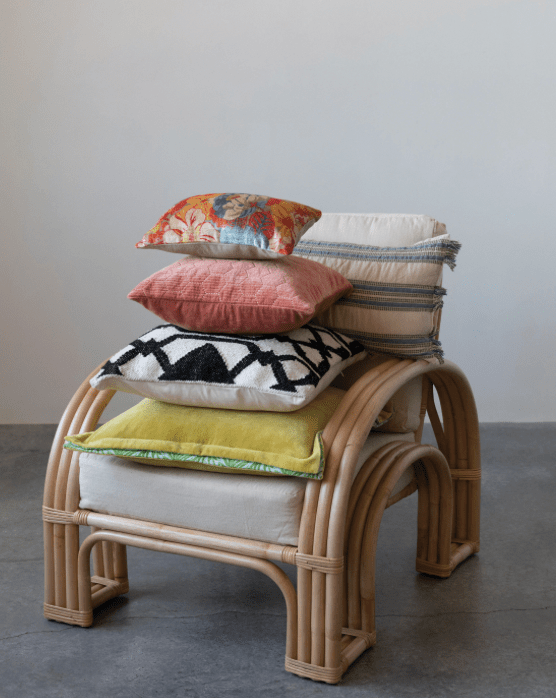 Velvet Palm Print Pillow - Flea Boutiques