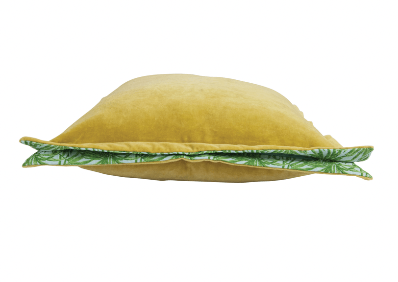 Velvet Palm Print Pillow - Flea Boutiques