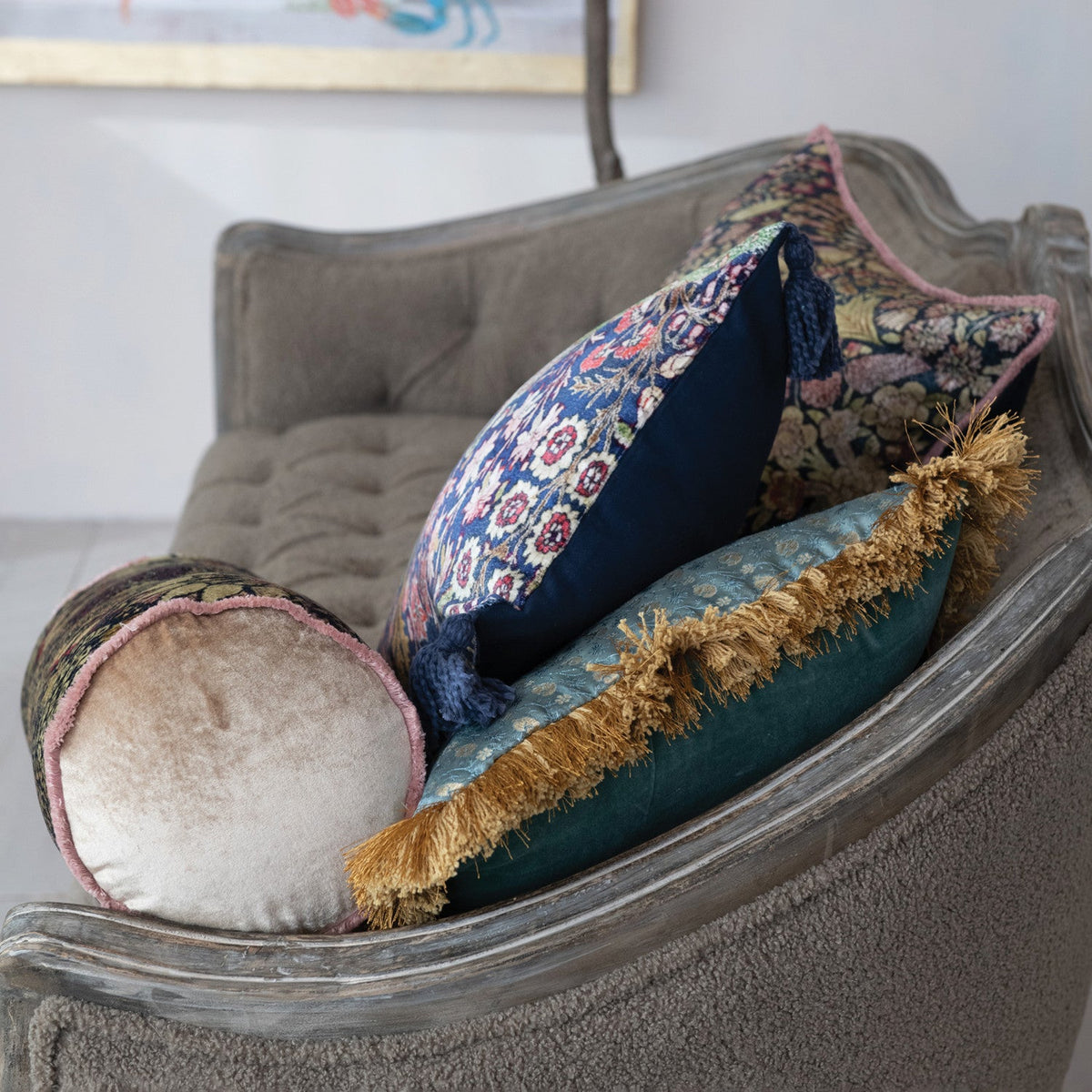 Velvet Printed Pillow - Flea Boutiques