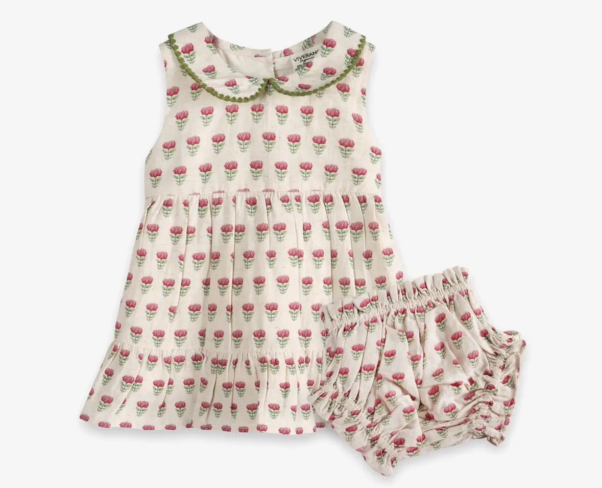 Viverano Mia Block Floral Dress + Bloomers - Flea Boutiques