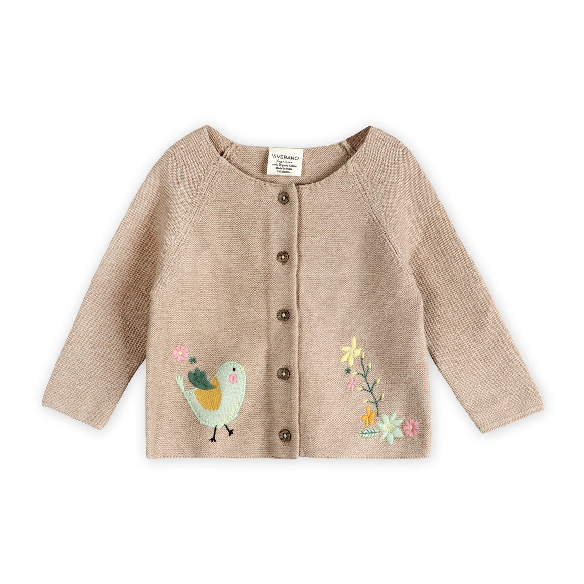 Viverano Organics Bird Embroidered Cardigan - Flea Boutiques