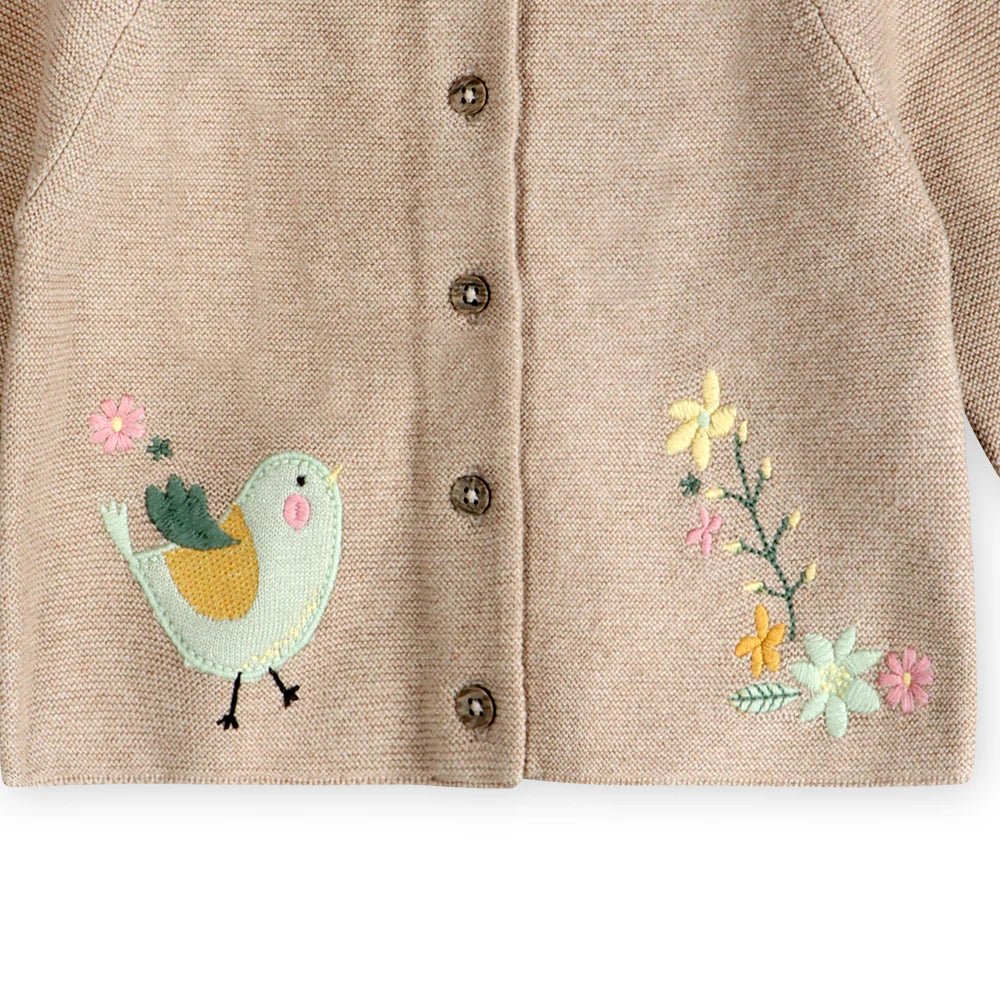 Viverano Organics Bird Embroidered Cardigan - Flea Boutiques