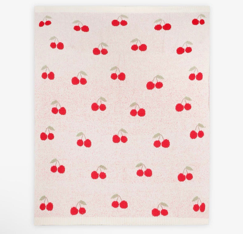 Viverano Organics Cherry Baby Blanket + Rattle - Flea Boutiques