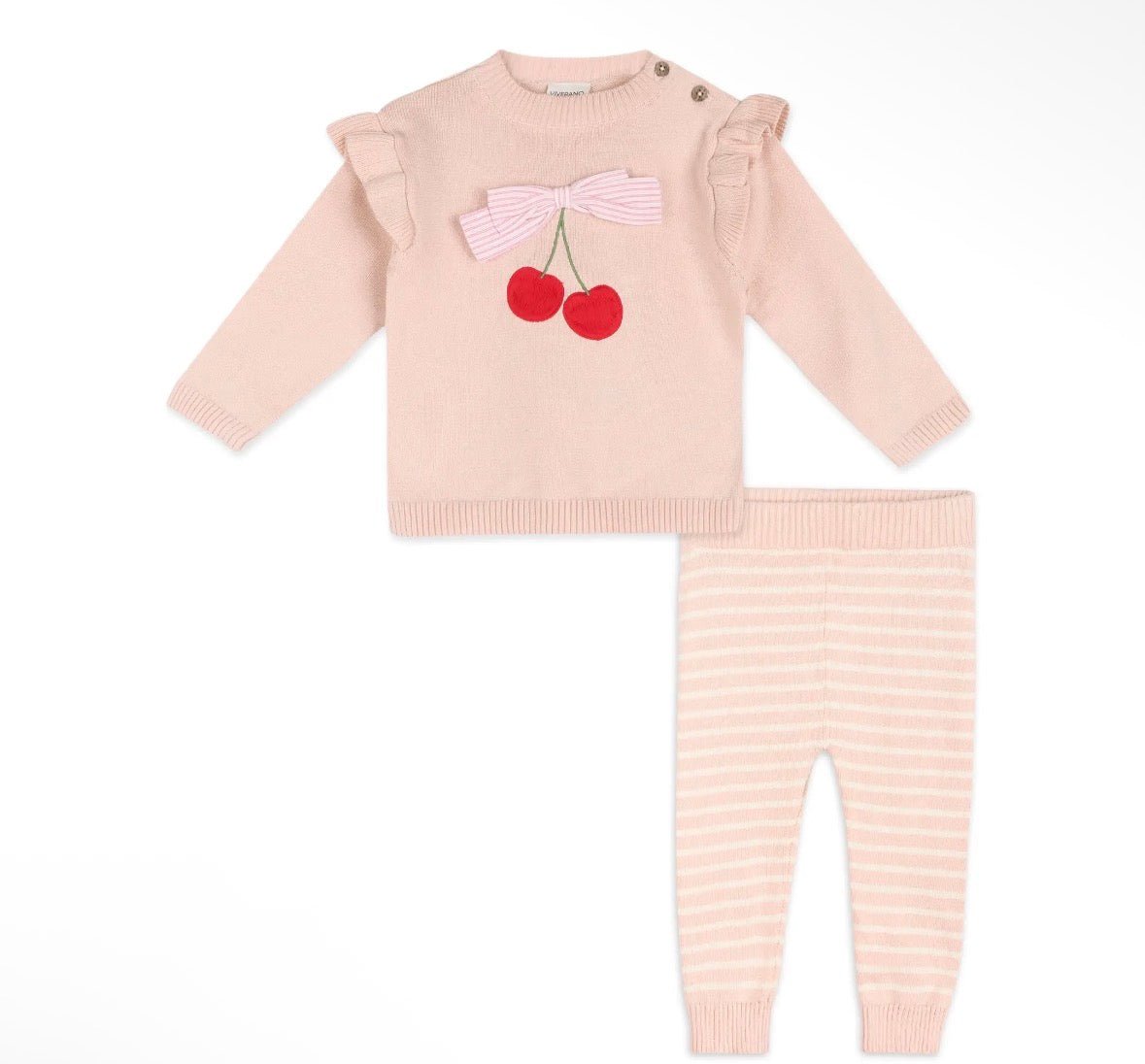 Viverano Organics Cherry Bow Pullover + Pants - Flea Boutiques