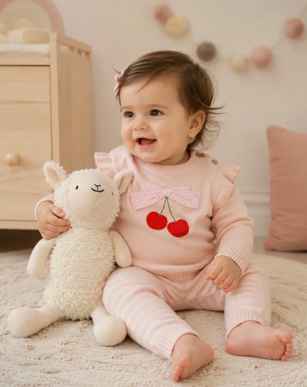 Viverano Organics Cherry Bow Pullover + Pants - Flea Boutiques