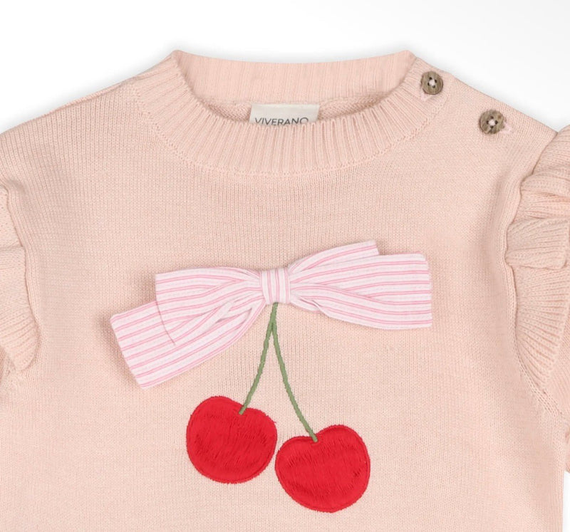 Viverano Organics Cherry Bow Pullover + Pants - Flea Boutiques