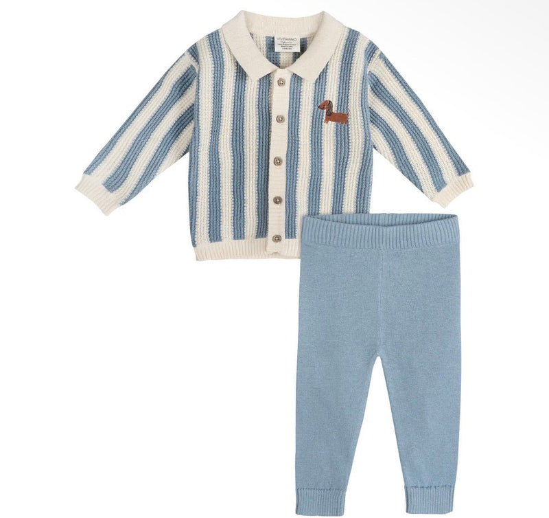 Viverano Organics Dog Stripe Collar Cardi with Pants - Flea Boutiques