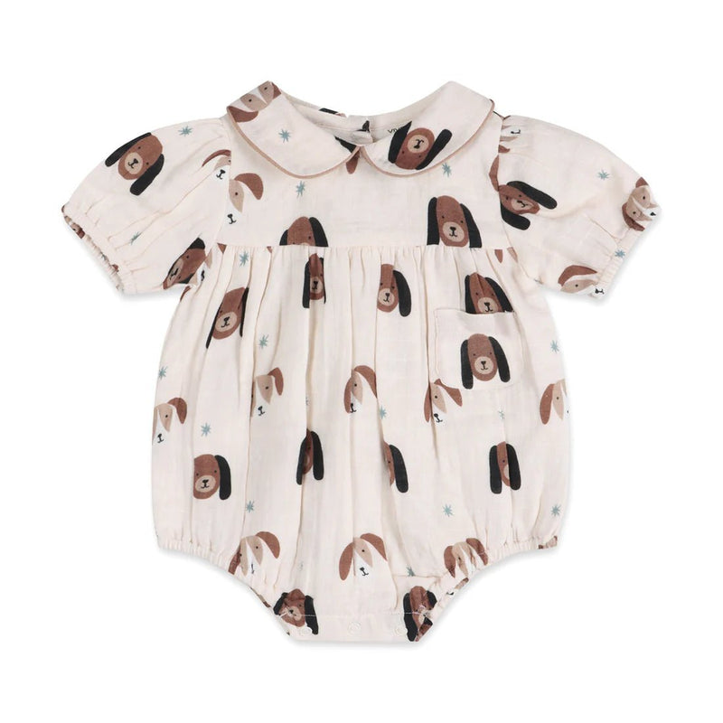 Viverano Organics Doggies Peter Pan Romper and Headband - Flea Boutiques