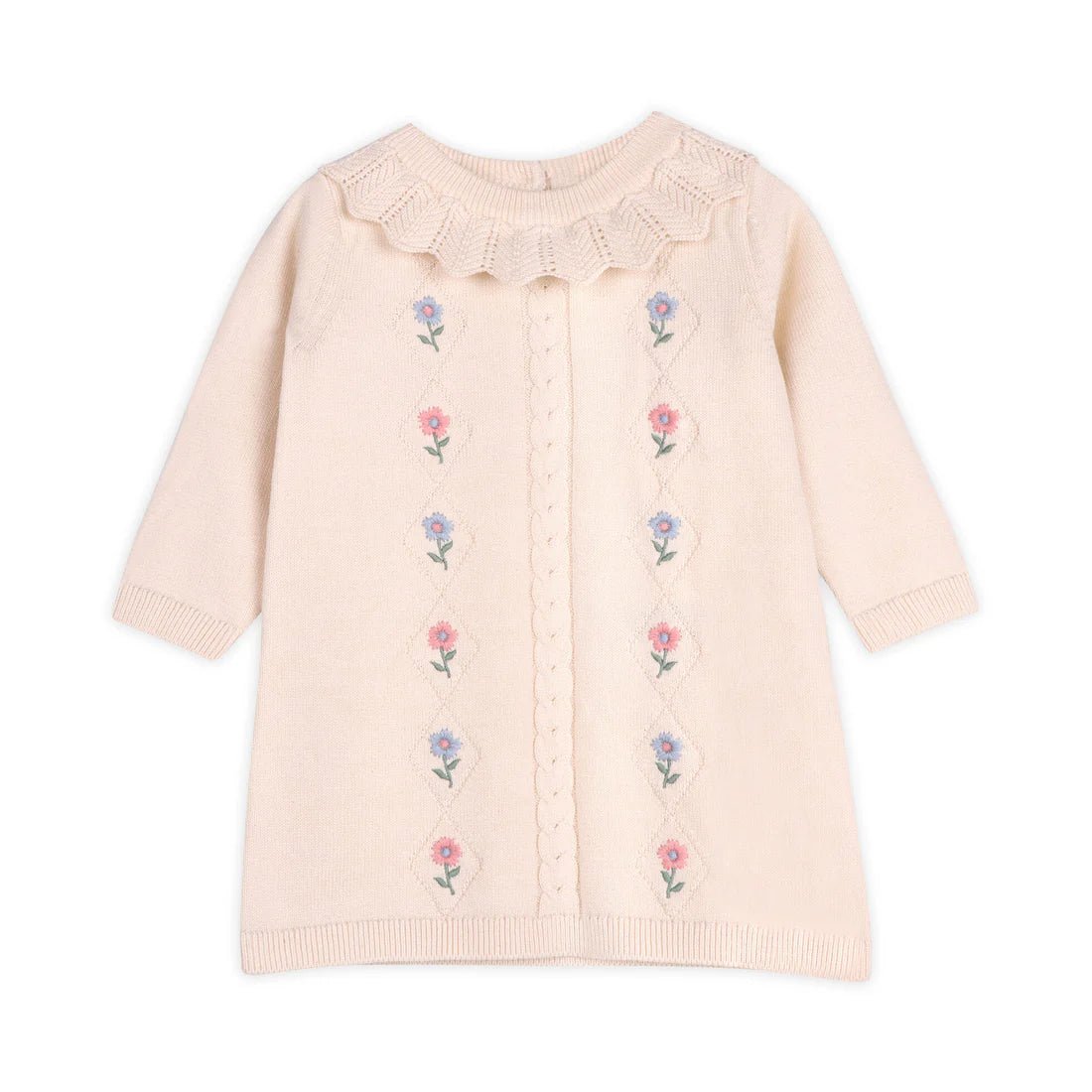 Viverano Organics Emma Floral Embroidered Ruffle Dress - Flea Boutiques