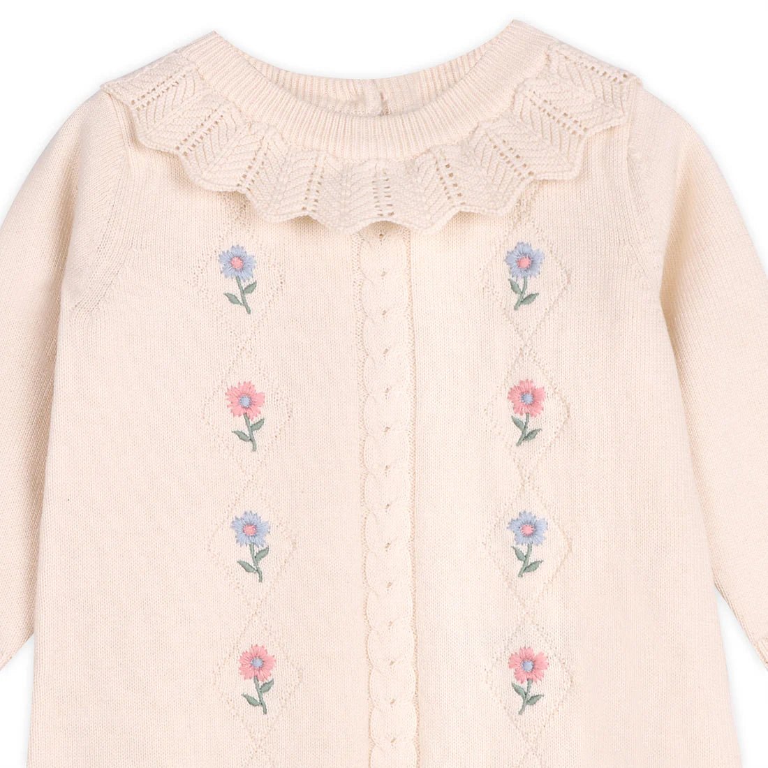 Viverano Organics Emma Floral Embroidered Ruffle Dress - Flea Boutiques