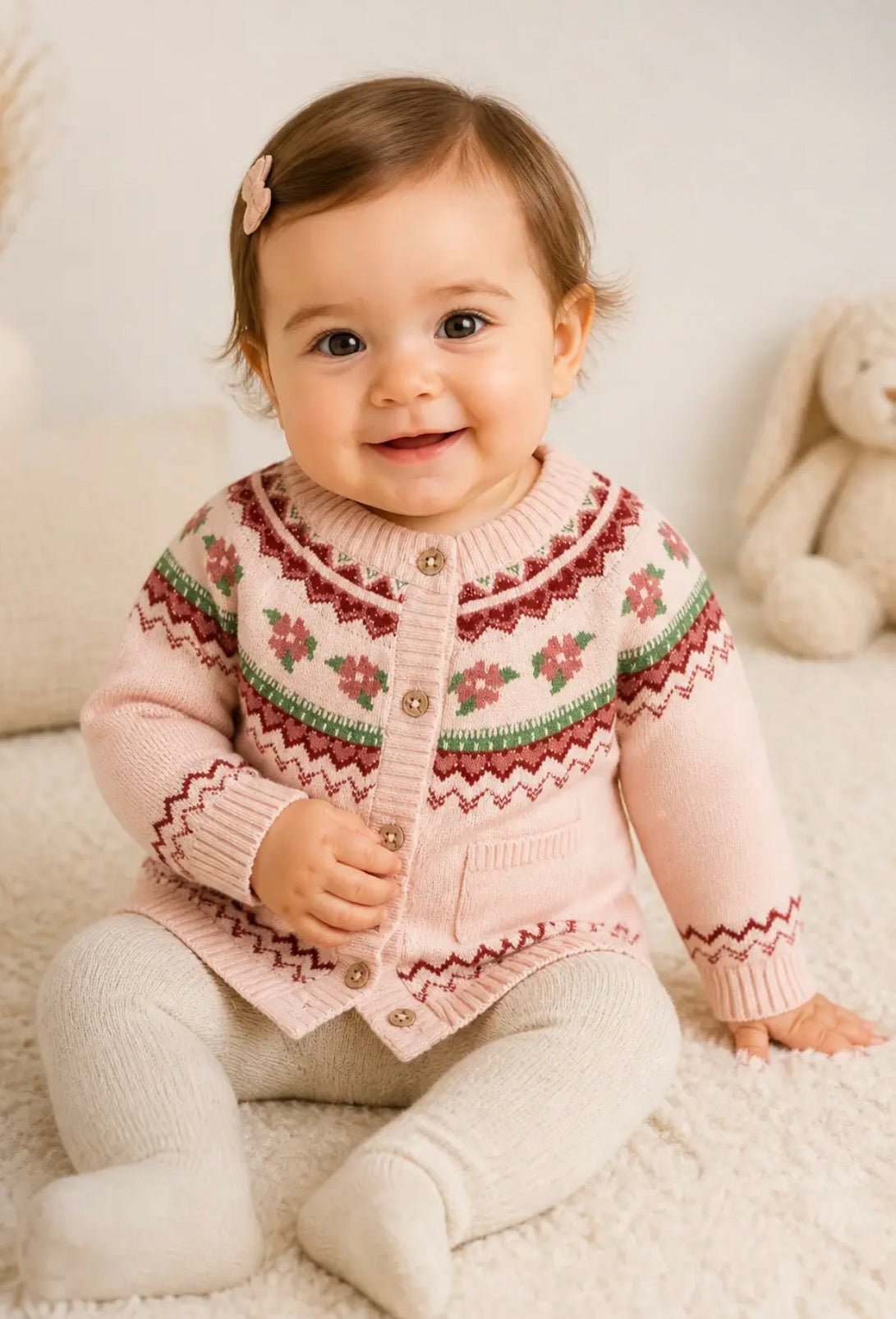 Viverano Organics Lily Floral Fair Isle knit - Flea Boutiques