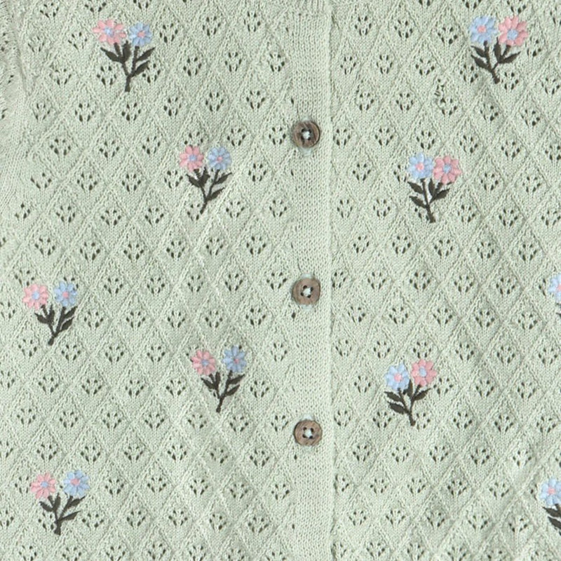 Viverano Organics Mae Floral Pointelle Cardi - Flea Boutiques